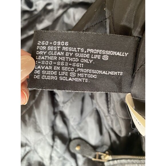 Vintage Jacqueline Ferrar Coat Boxy Leather Large Hooded Womens Black Unisex - Picture 5 of 9